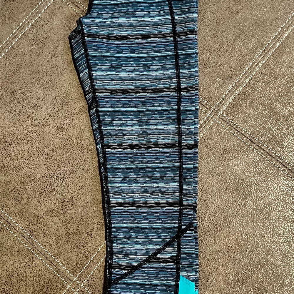 Lululemon Athletica Blue and Black Full-Length Leggings